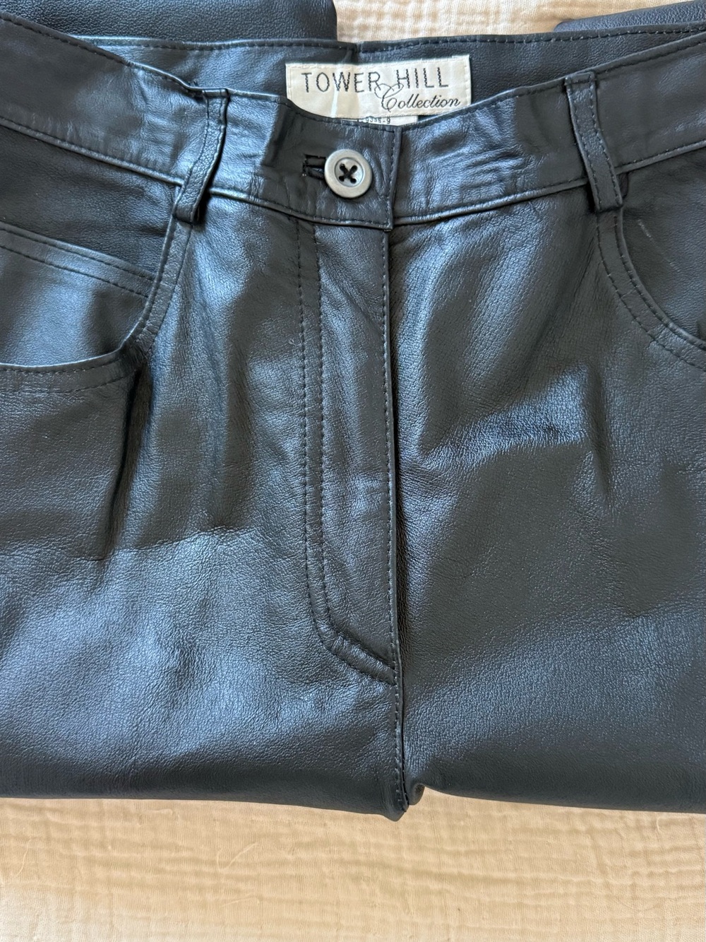 Tower Hill Collection Black 100% Leather Pants